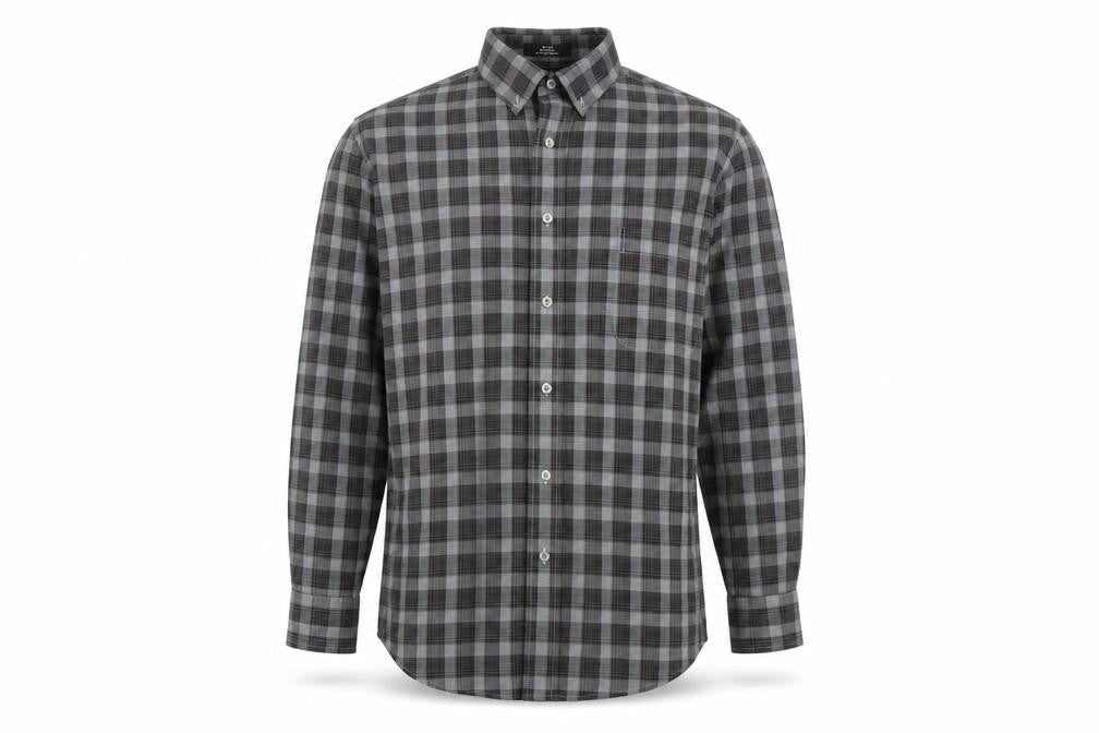 Kirkland Signature Men's Grey Check Shirt Medium