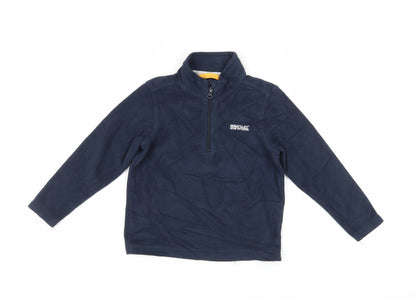 Additional front view of Regatta boys’ blue fleece sweatshirt, size 6, 1/4 zip casual