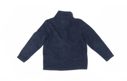 Back view of Regatta boys’ blue fleece sweatshirt, size 6, 1/4 zip casual