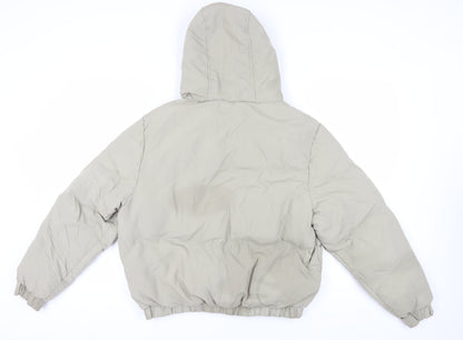 Brave Soul Women's Beige Hooded Puffer Jacket Size 16
