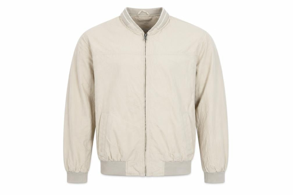 Atlantic Bay Men's Beige Bomber Jacket S Casual