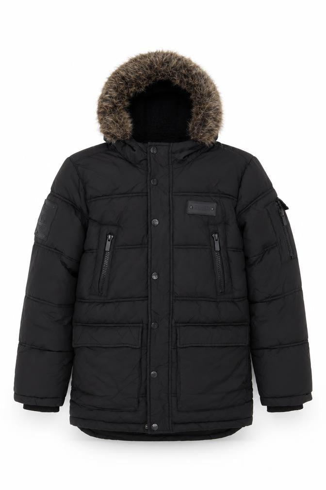Sonneti Boys Black Long Puffer Jacket, 12-13 Years