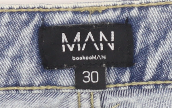 boohooMAN Men's Blue Size 30 Regular Fit Jeans