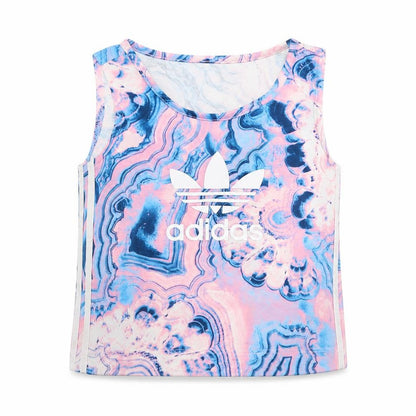 Front view of Adidas girls’ multicoloured tank top -, size S, lightweight jersey
