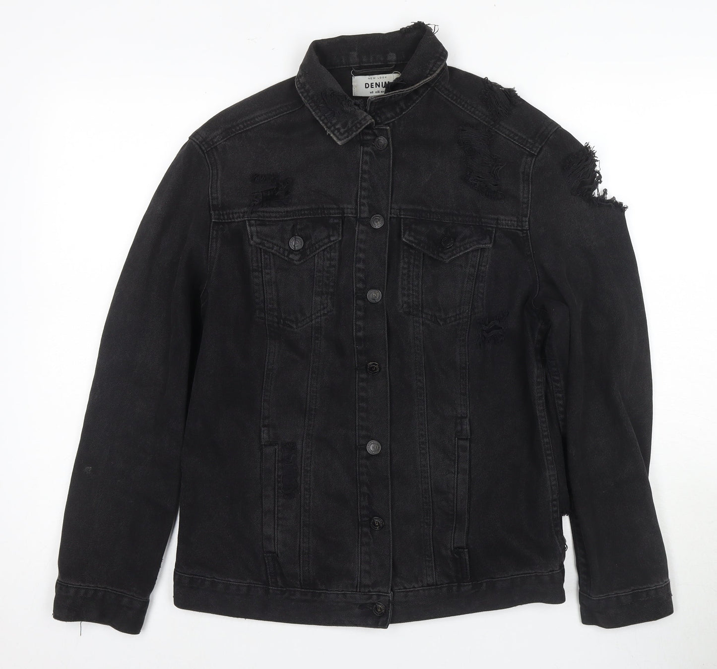 New Look Black Women's Denim Jacket Size 8