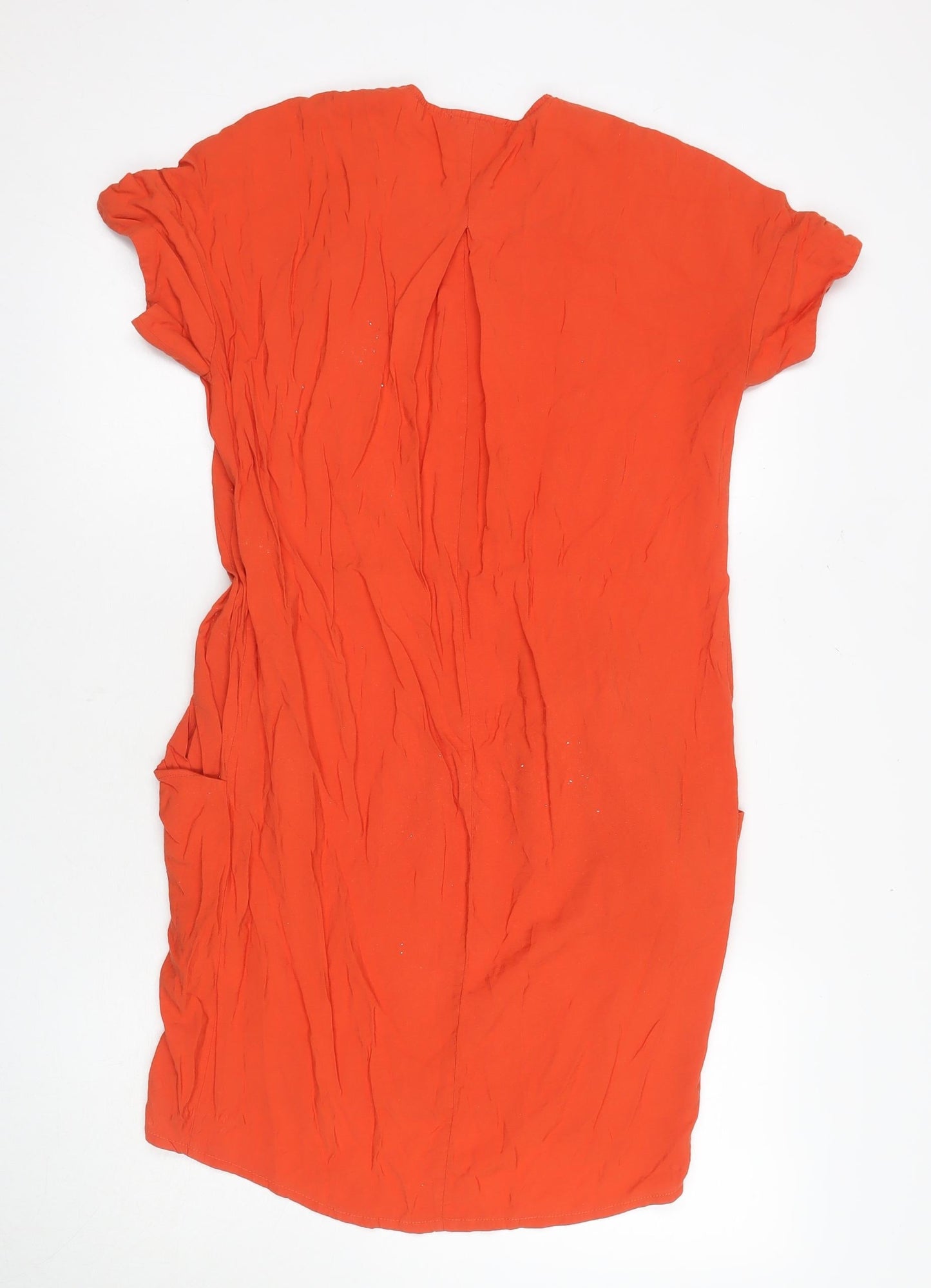 Whistles Red Women's V-Neck Short Sleeve Dress, Size 4