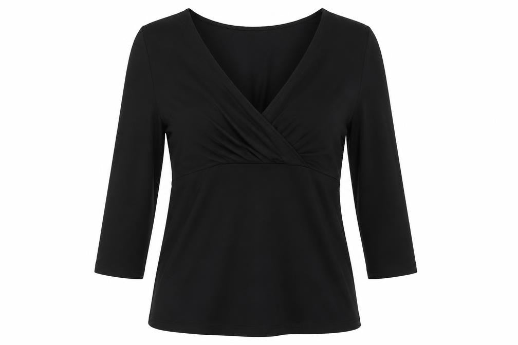 LK Bennett Women's Black Medium Wrap Blouse