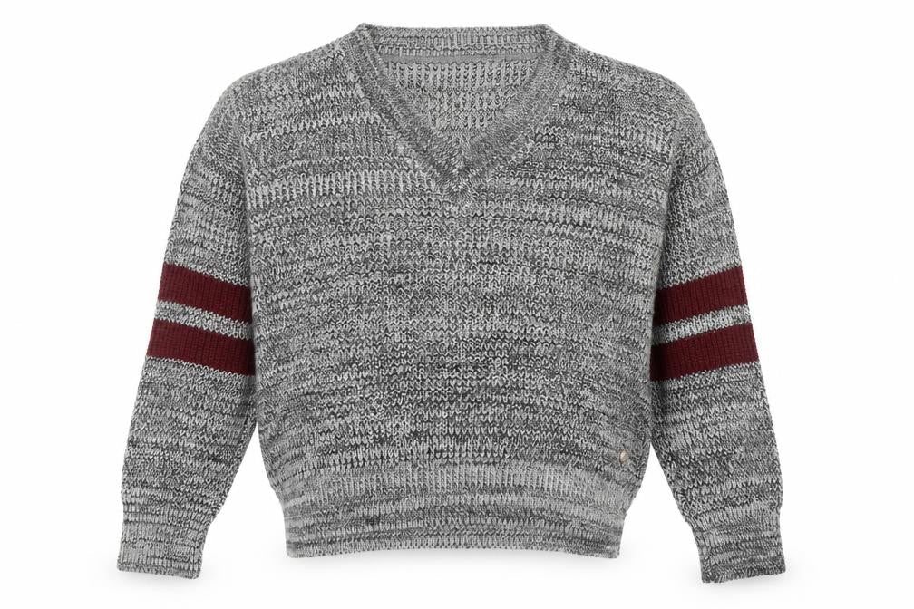 Soulcal & Co Men's Grey V-Neck Pullover Jumper