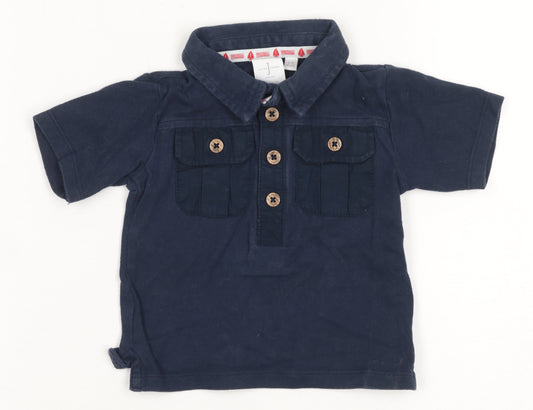 Jasper Conran Unisex Baby Blue Polo Shirt, 3-6 Months, Cotton