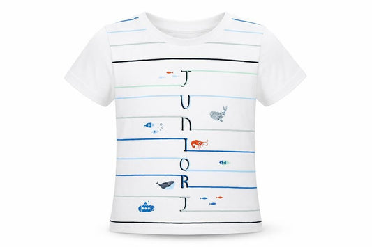 Jasper Conran Unisex Baby T-Shirt, Sea Life White, 18-24 Months