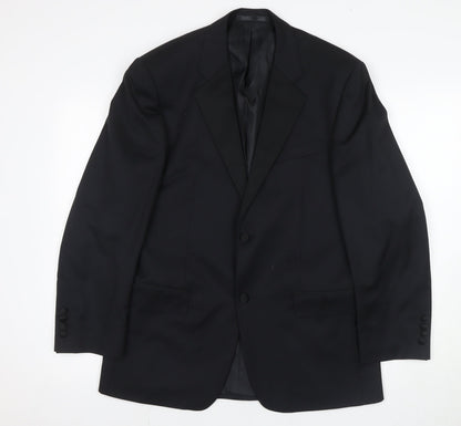 Additional front view of Jaeger Men's Black Wool Tuxedo Jacket 40S