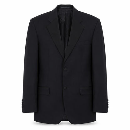Front view of Jaeger Men's Black Wool Tuxedo Jacket 40S