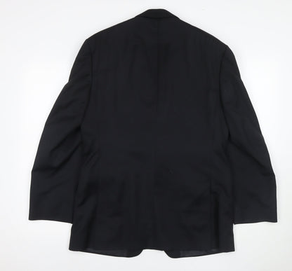 Back view of Jaeger Men's Black Wool Tuxedo Jacket 40S