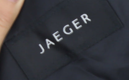 Close-up detail of Jaeger Men's Black Wool Tuxedo Jacket 40S