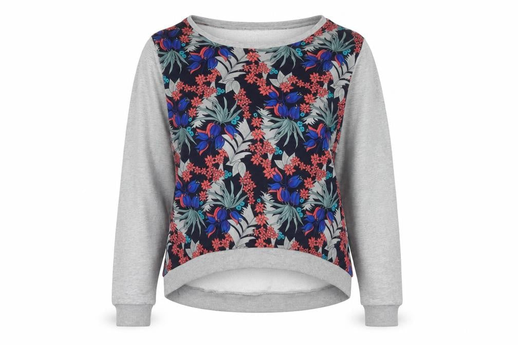 Pepe Jeans Women's Grey Floral Pullover Jumper M