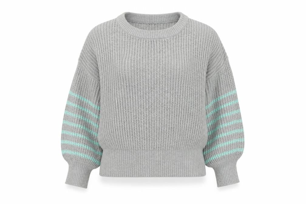 And/Or Women's Grey Striped Pullover Jumper Size 12