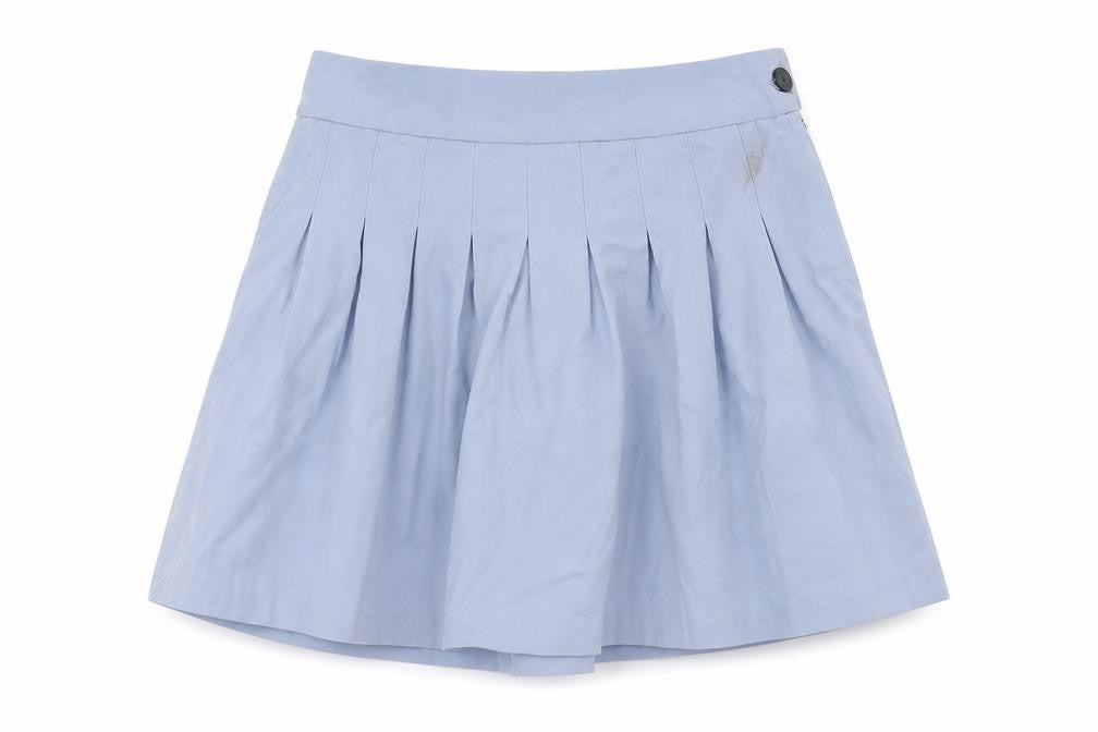 Bershka Women's Blue Pleated Skirt - Size 12