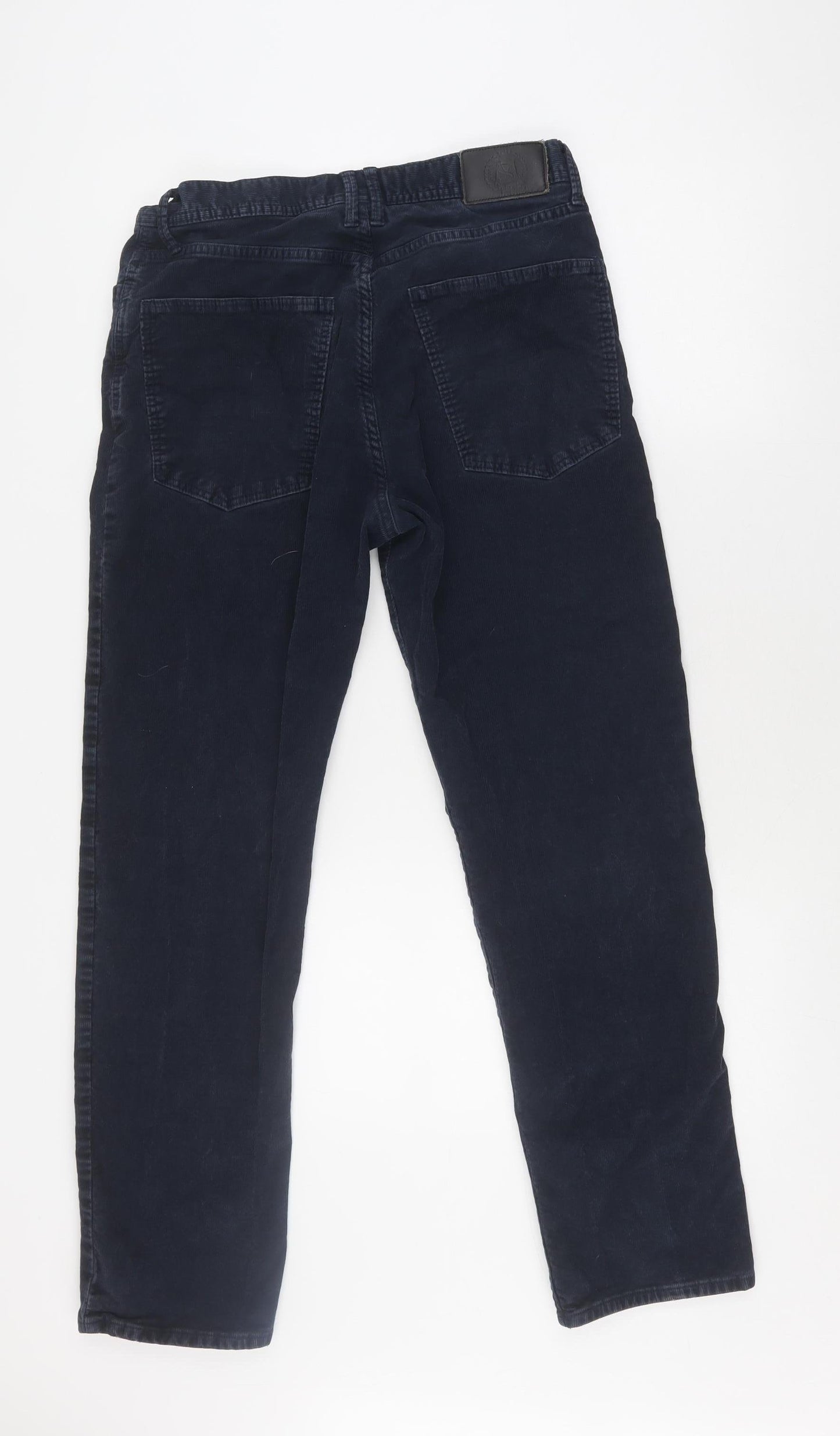 Marks and Spencer Women's Blue Straight Trousers, Size 32