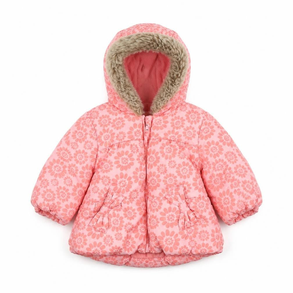 Marks & Spencer Girls Pink Floral Puffer Jacket 3-6M