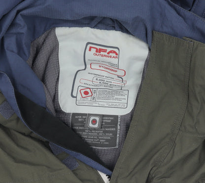 Close-up detail of NFA Men's Blue Green Windbreaker Jacket M