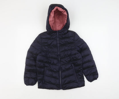 Additional front view of Marks & Spencer girls’ blue puffer jacket, size 8-9, years