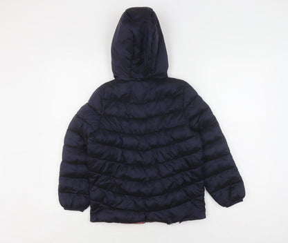 Back view of Marks & Spencer girls’ blue puffer jacket, size 8-9, years