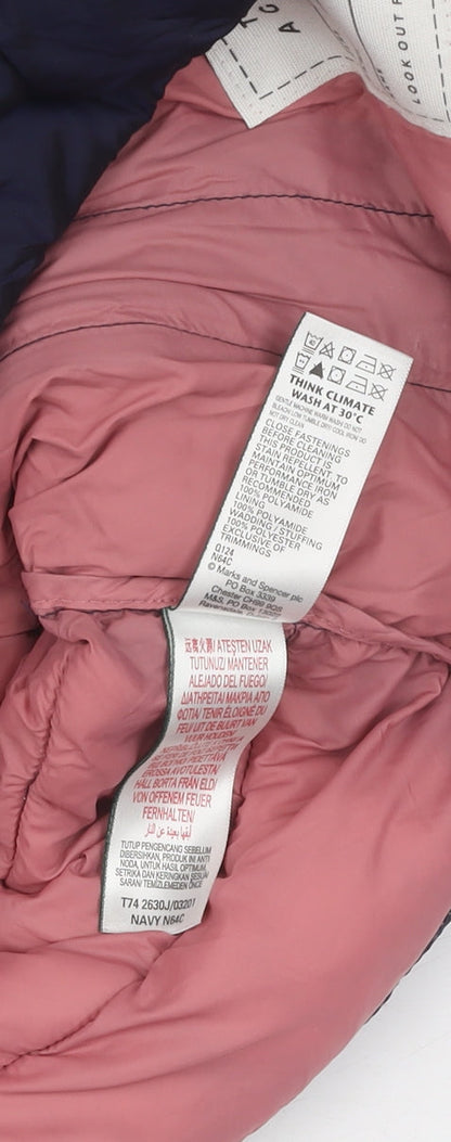 Additional view of Marks & Spencer girls’ blue puffer jacket, size 8-9, years