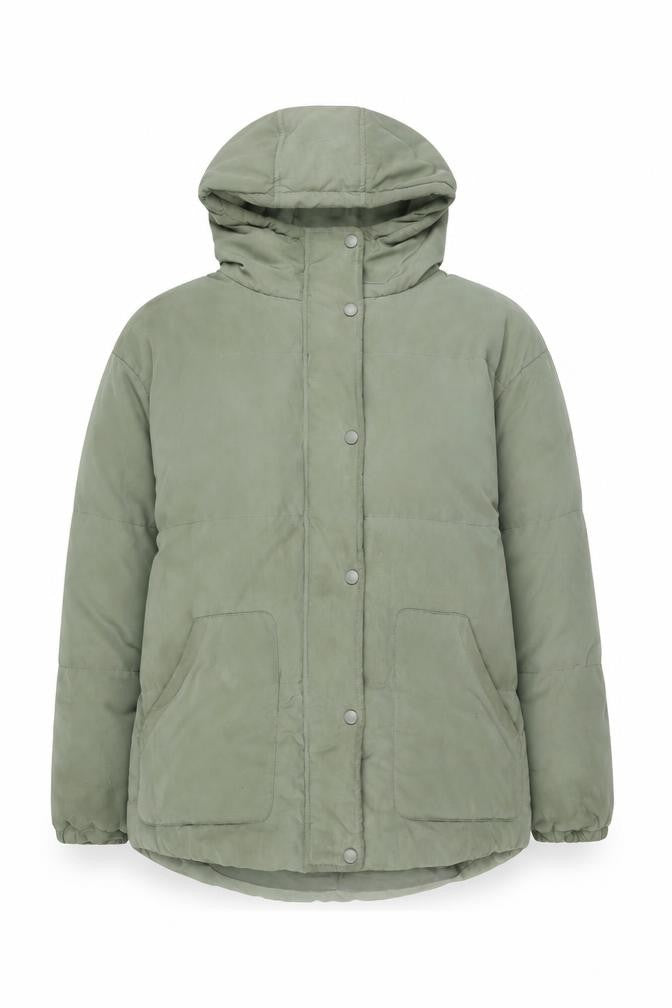 MISSPAP Green Puffer Jacket Women Size 8 Casual