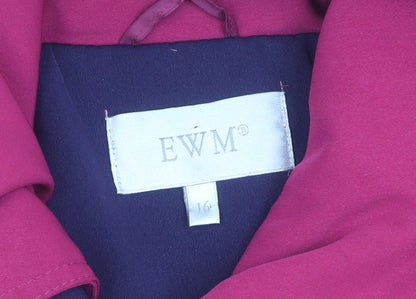 EWM Women's Purple Jacket Size 16, Mid-Length, Stylish
