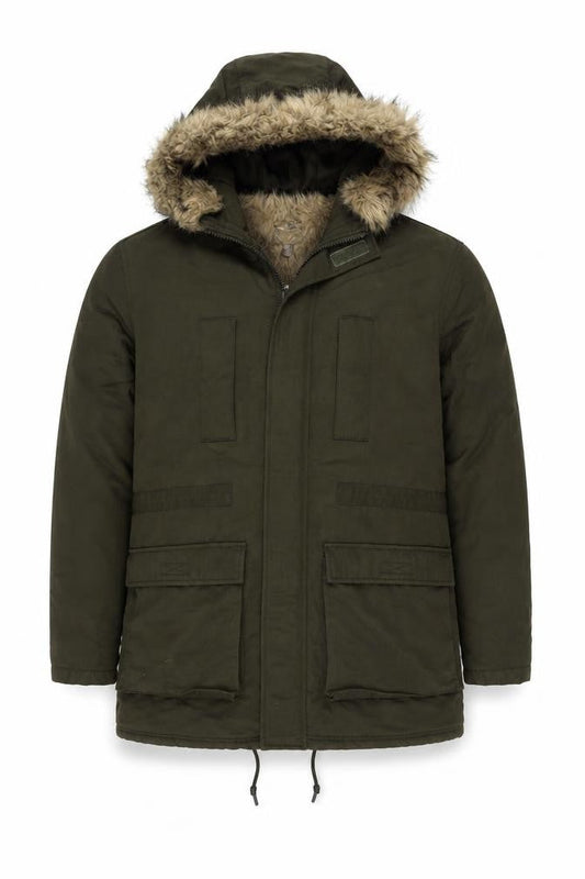 ASOS Men's Green Parka Jacket M with Hooded Lining