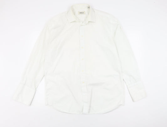 Jonelle Men's White Button-Up Casual Shirt, Size 15.5