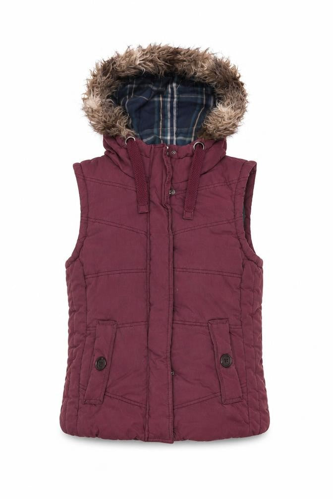 Marks & Spencer Women's Red Puffer Waistcoat - Size 10