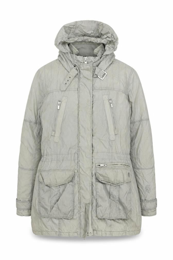 Giacomo Women's Grey XL Puffer Jacket - Hooded, Zipped Pockets