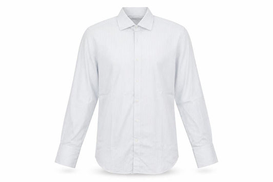 Jeff Banks Men's White Striped Long Sleeve Slim Fit Shirt