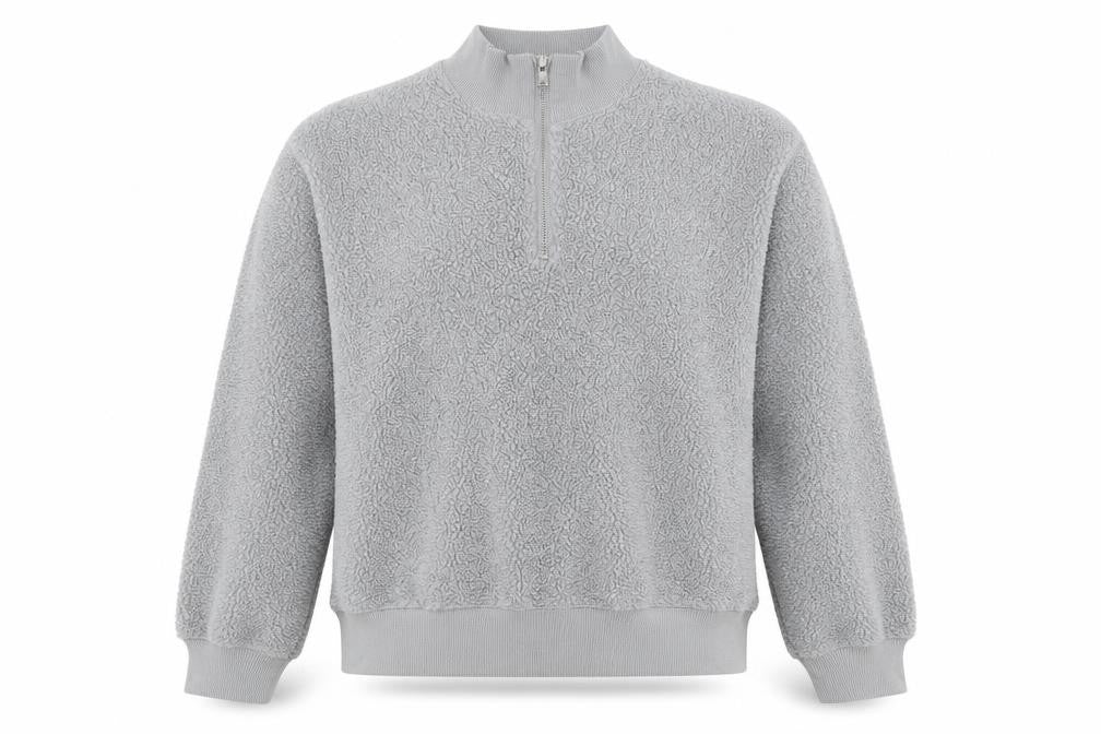 Topshop Women's Grey Pullover Sweatshirt, Size 10, Bouclé