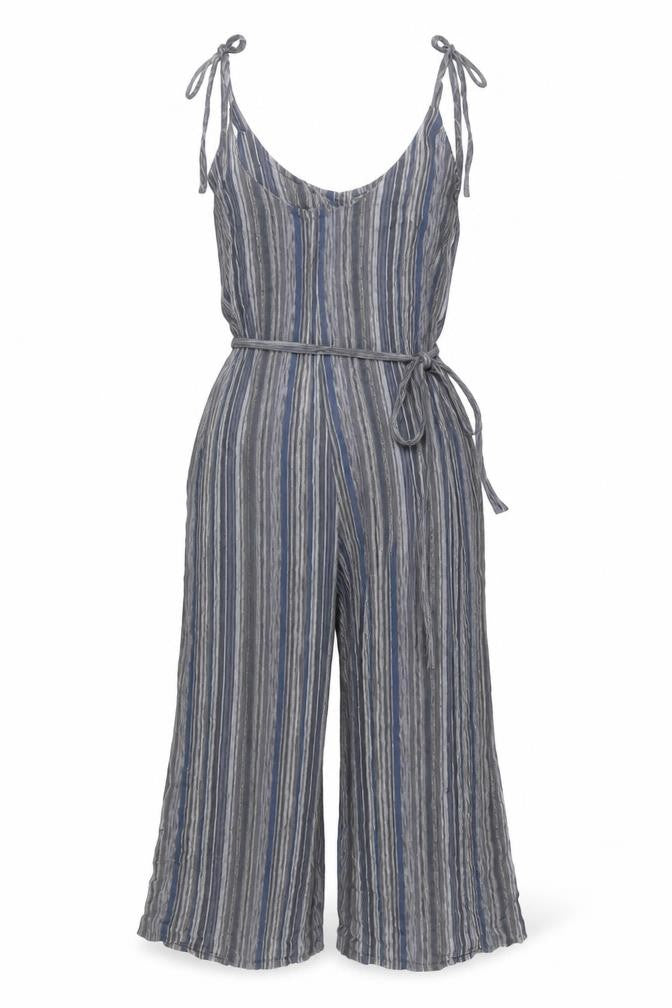 Seven Style Women's Blue Striped Jumpsuit, One Size