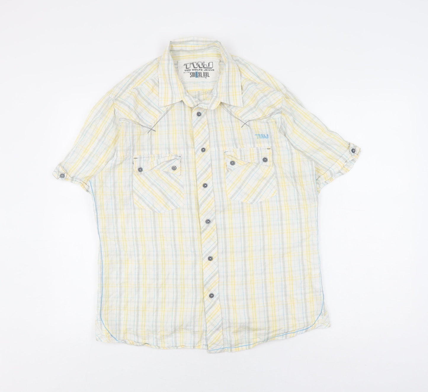 Tom Wolfe Jeans Men's Multicoloured Plaid Shirt S