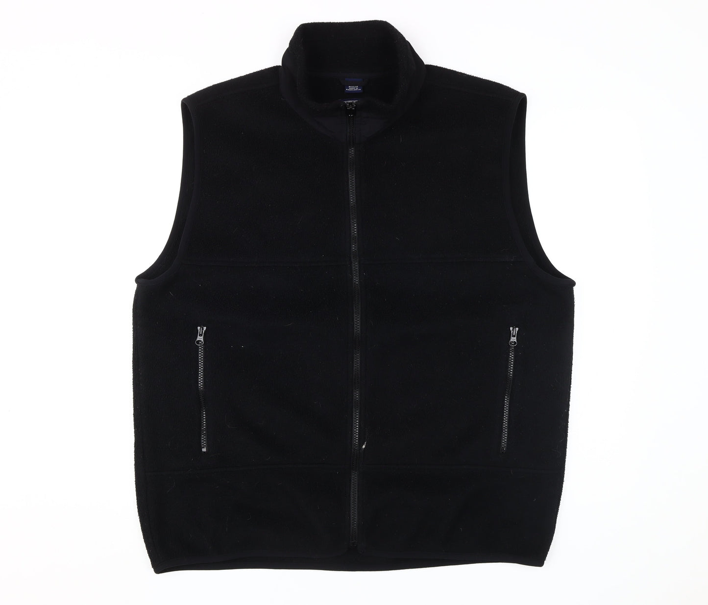 Lands' End Men's Black Fleece Waistcoat, L, Casual