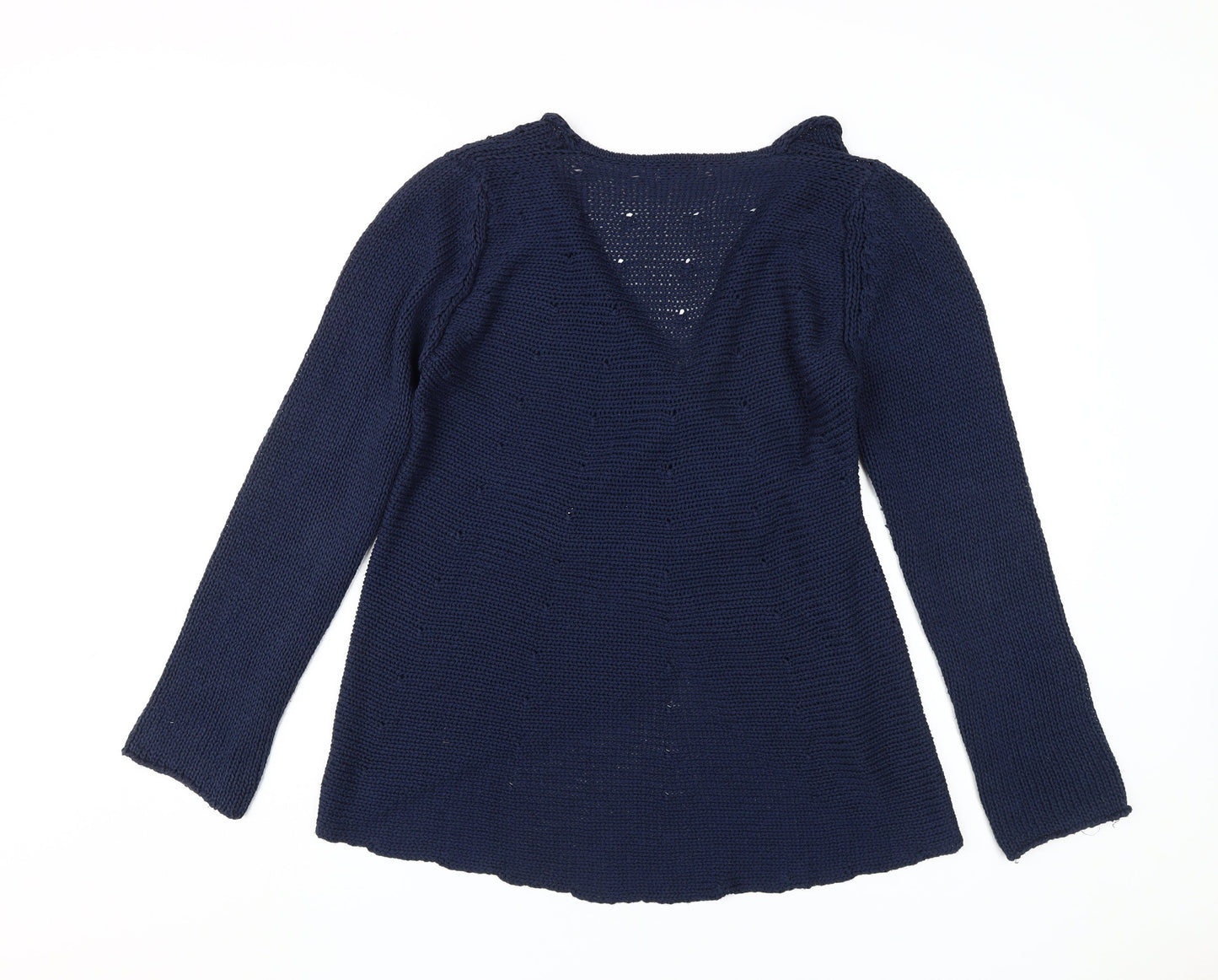 Per Una Women's Blue Wrap Knit Wool Blend Jumper M