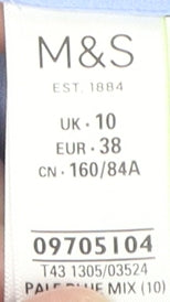 Marks & Spencer Women's Blue Blouse, Size 10