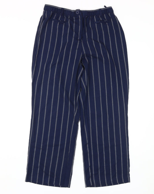 Damart Women's Blue Striped Trousers Size 14