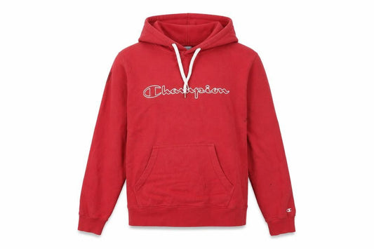 Champion Men's Red Pullover Hoodie with Logo, L