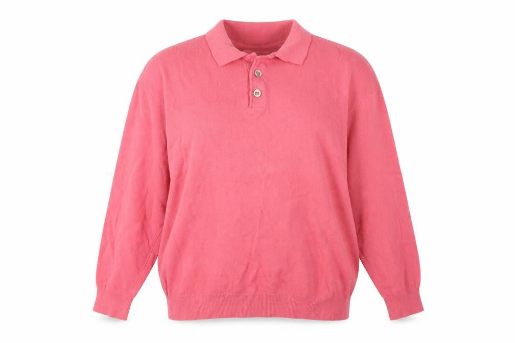 United Colors of Benetton Women's Pink Zip Lambswool Pullover Jumper Size L