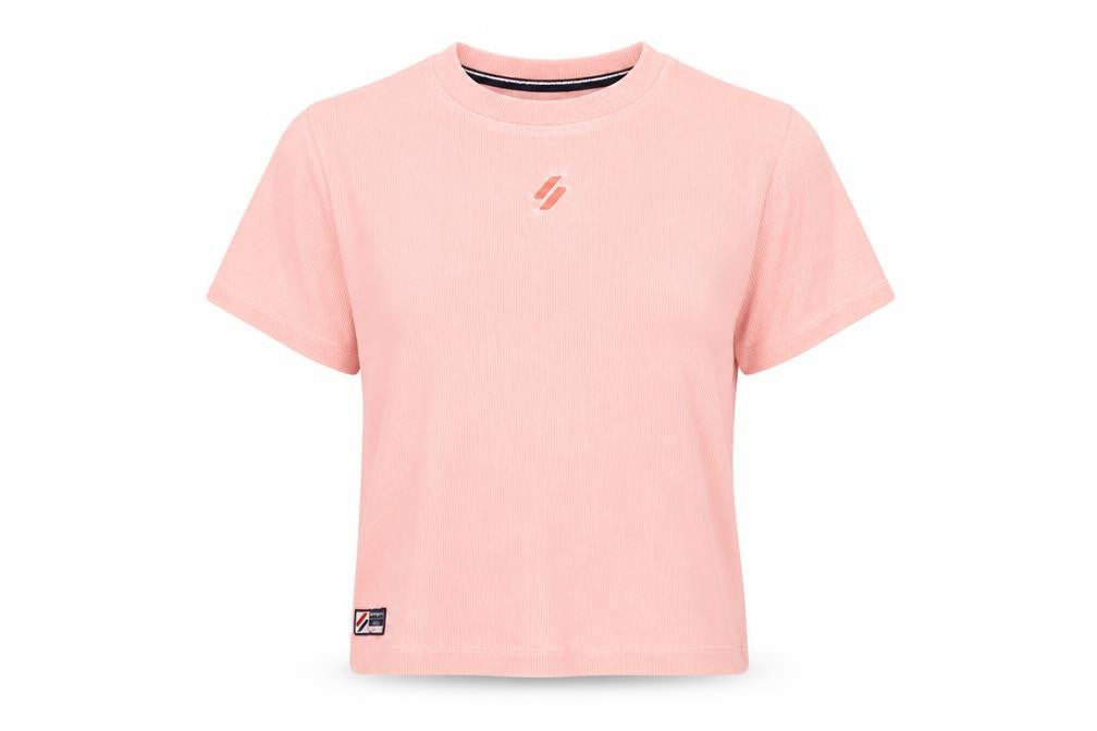Superdry Women's Pink Crew Neck T-Shirt Size 14