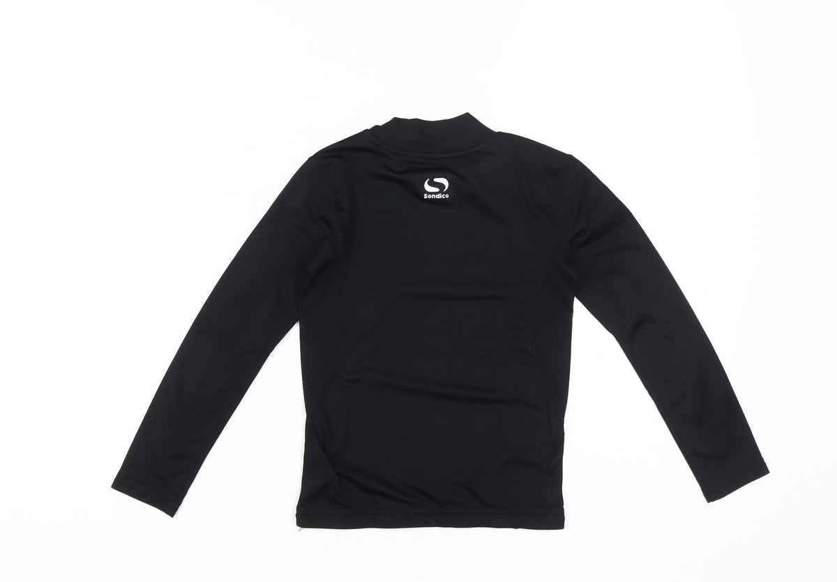 Back view of Sondico boys’ black long sleeve sports top, size 5-6, years