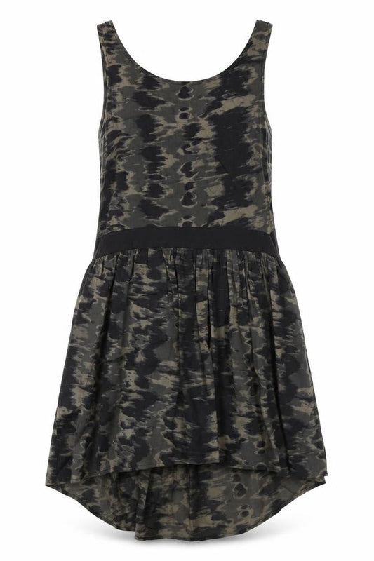 Mango Women’s Black A-Line Dress Size 4 Camouflage