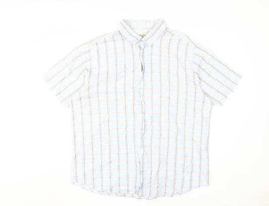 Rocha.John Rocha Men's White Check Short Sleeve Shirt 2XL