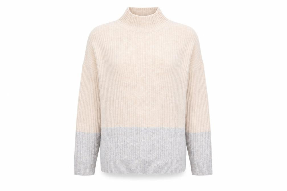Marks & Spencer Women's Beige Mock Neck Pullover Jumper M