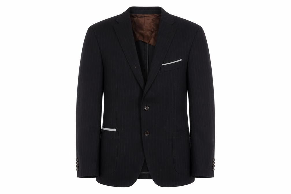 Van Gils Men's Black Striped Blazer 44R Formal Jacket
