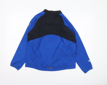 Back view of Puma boys’ blue pullover sweatshirt, size UK 12, logo accent